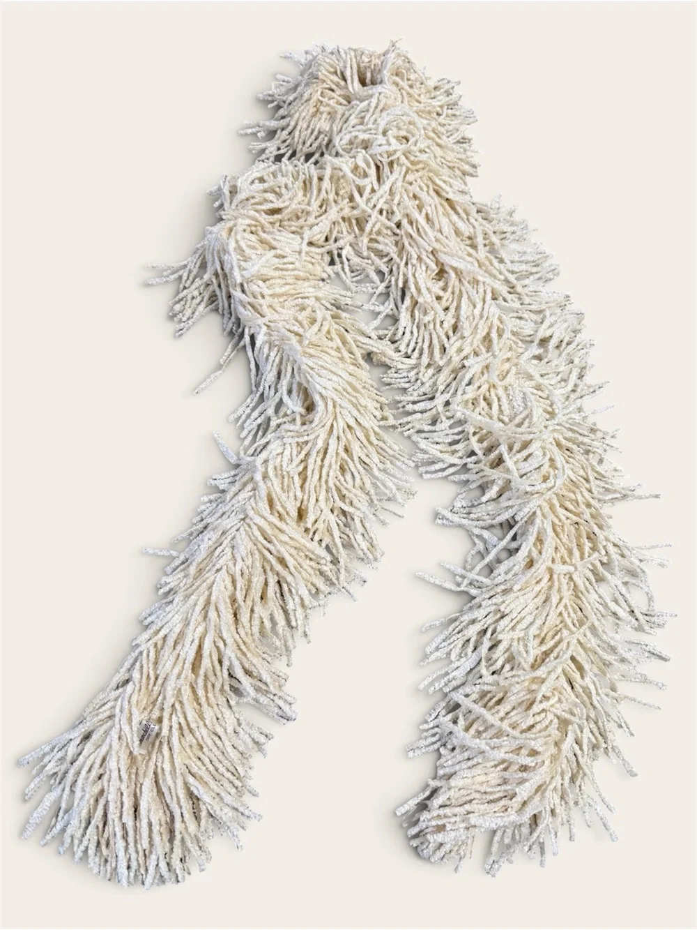 Churchill Handwoven Neutral Cream Textured Bohemian Scarf
